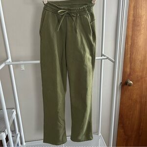 Lululemon olive green Scuba mid-rise wide-leg pant